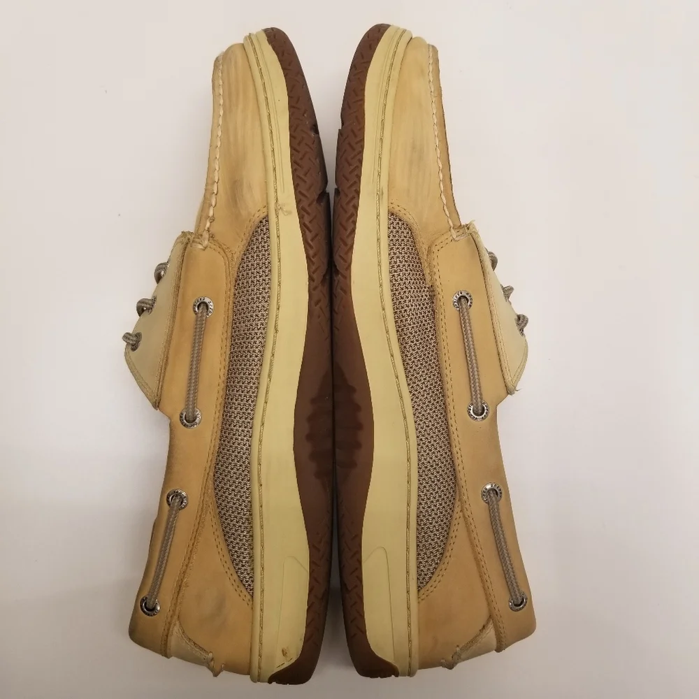 Sperry Top-Sider Men Sz 14M Boat Shoes Billfish 2 Tone Tan Beige Leather